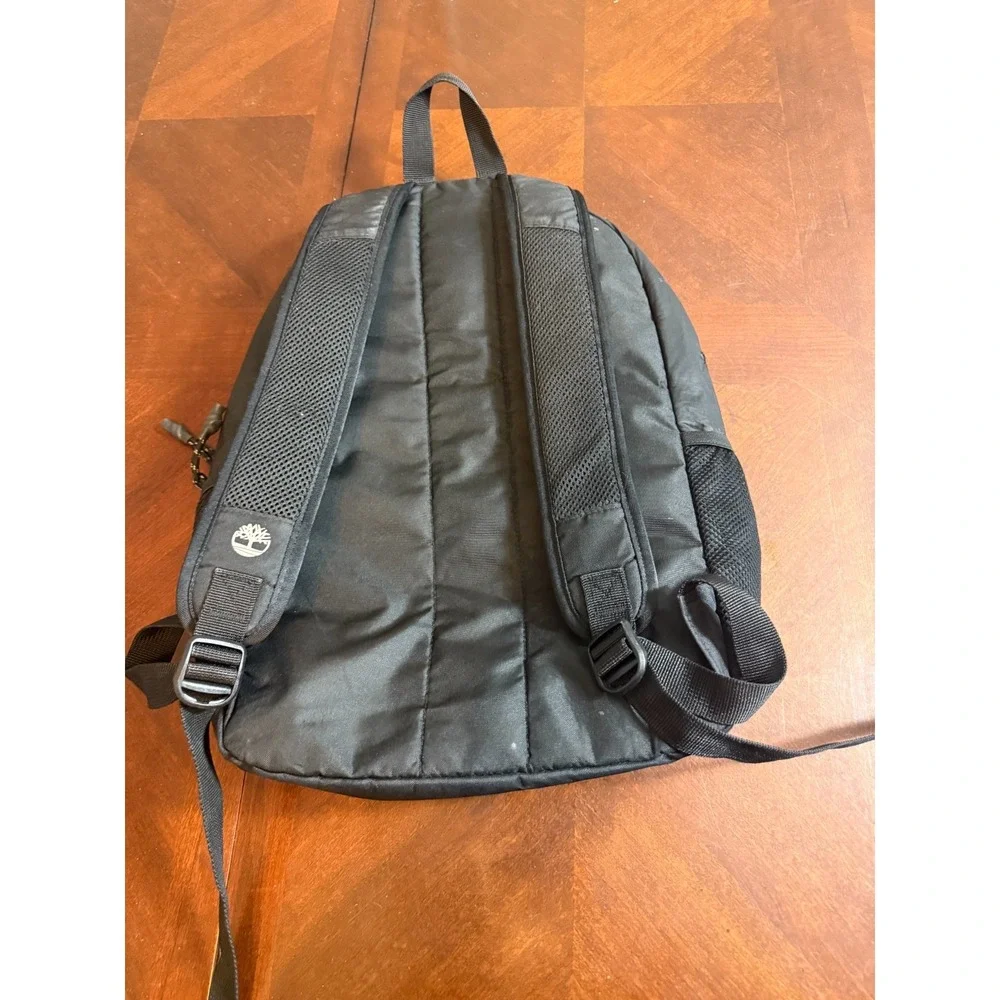 Timberland Black Nylon Backpack Daypack School Travel Bag‎ Mesh Pockets